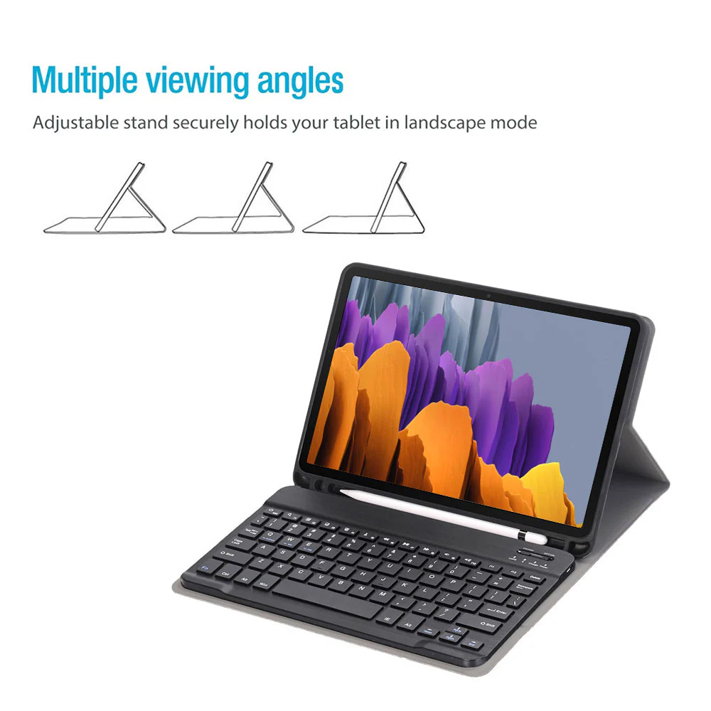 HKV-SS-X700 | Samsung Galaxy Tab S7 SM-T870 / SM-T875 / SM-T876B | Detachable Keyboard Case with PU leather Folio Cover - Image 3