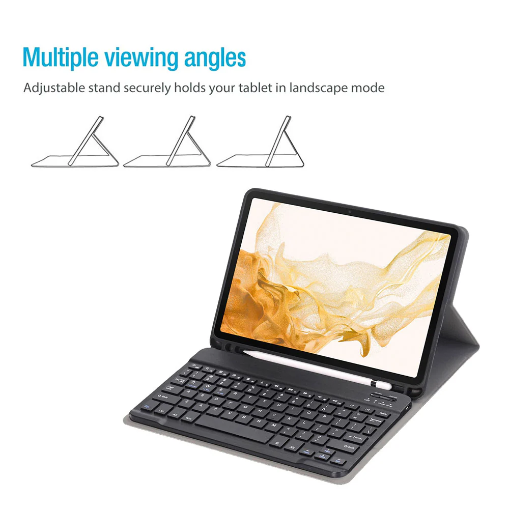 HKV-SS-X700 | Samsung Galaxy Tab S8 SM-X700 / SM-X706 | Detachable Keyboard Case with PU leather Folio Cover - Image 3