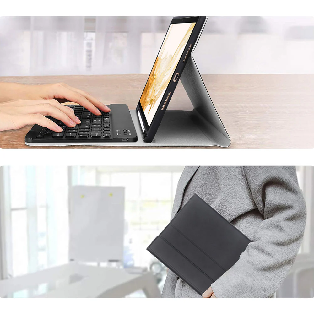 HKV-SS-X700 | Samsung Galaxy Tab S8 SM-X700 / SM-X706 | Detachable Keyboard Case with PU leather Folio Cover - Image 5