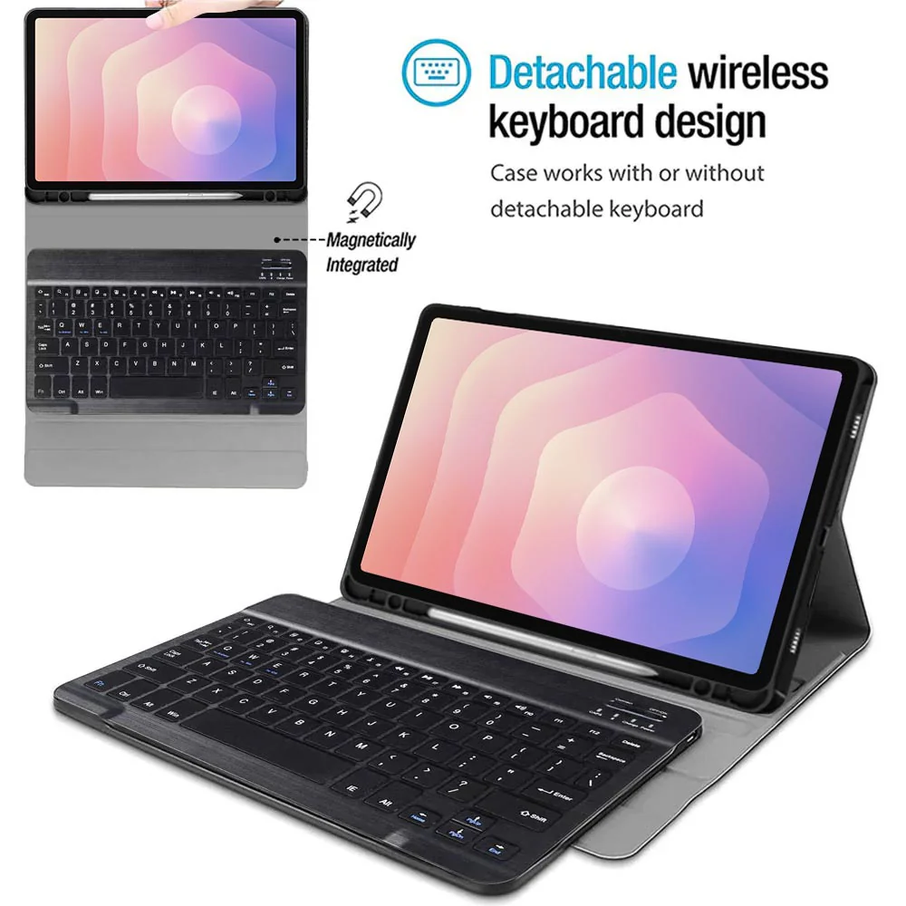 HKV-SS-X730 | Samsung Galaxy Tab S11 SM-X730 / X736 / X738 | Detachable Keyboard Case with PU leather Folio Cover - Image 2
