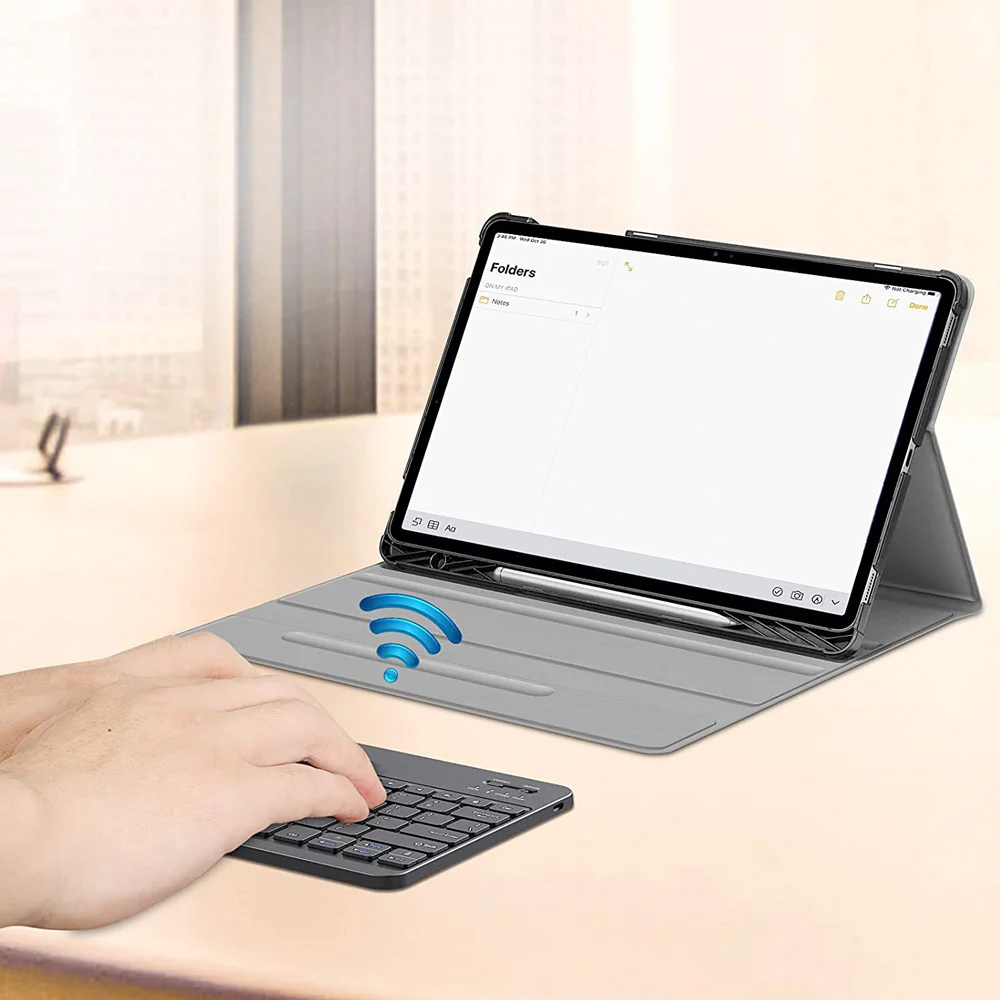 HKV-SS-X800 | Samsung Galaxy Tab S7 FE SM-T730 / T733 / T736B / T735NZ | Detachable Keyboard Case with PU leather Folio Cover - Image 5