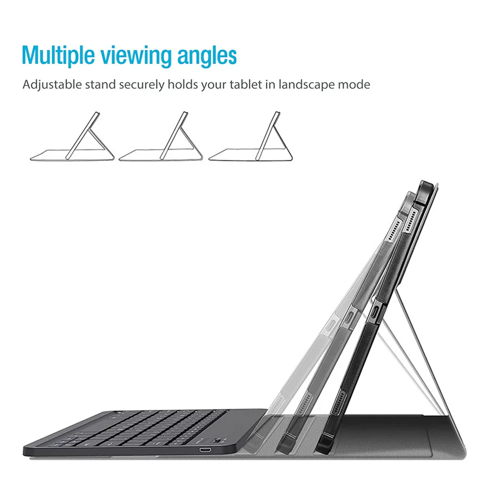 HKV-SS-X800 | Samsung Galaxy Tab S8+ S8 Plus SM-X800 / SM-X806 | Detachable Keyboard Case with PU leather Folio Cover - Image 3