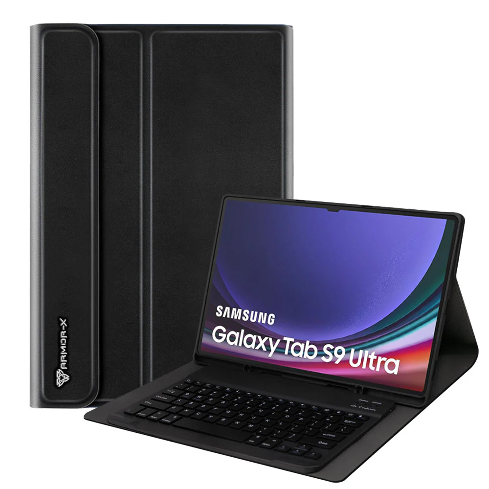 HKV-SS-X910 | Samsung Galaxy Tab S9 Ultra SM-X910 / X916 / X918 | Detachable Keyboard Case with PU leather Folio Cover