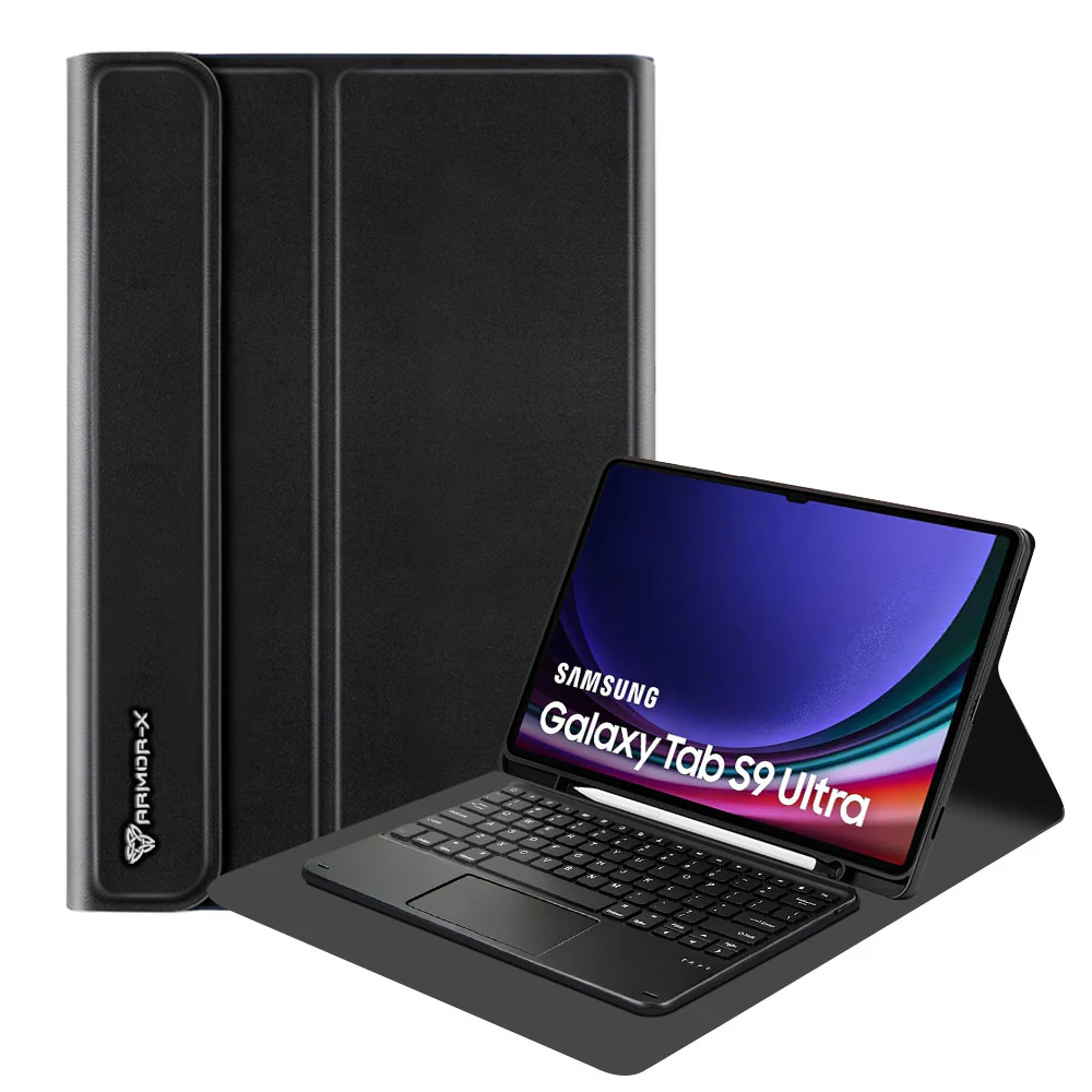 HKV-SS-X910 | Samsung Galaxy Tab S9 Ultra SM-X910 / X916 / X918 | Detachable Keyboard Case with PU leather Folio Cover - Image 7