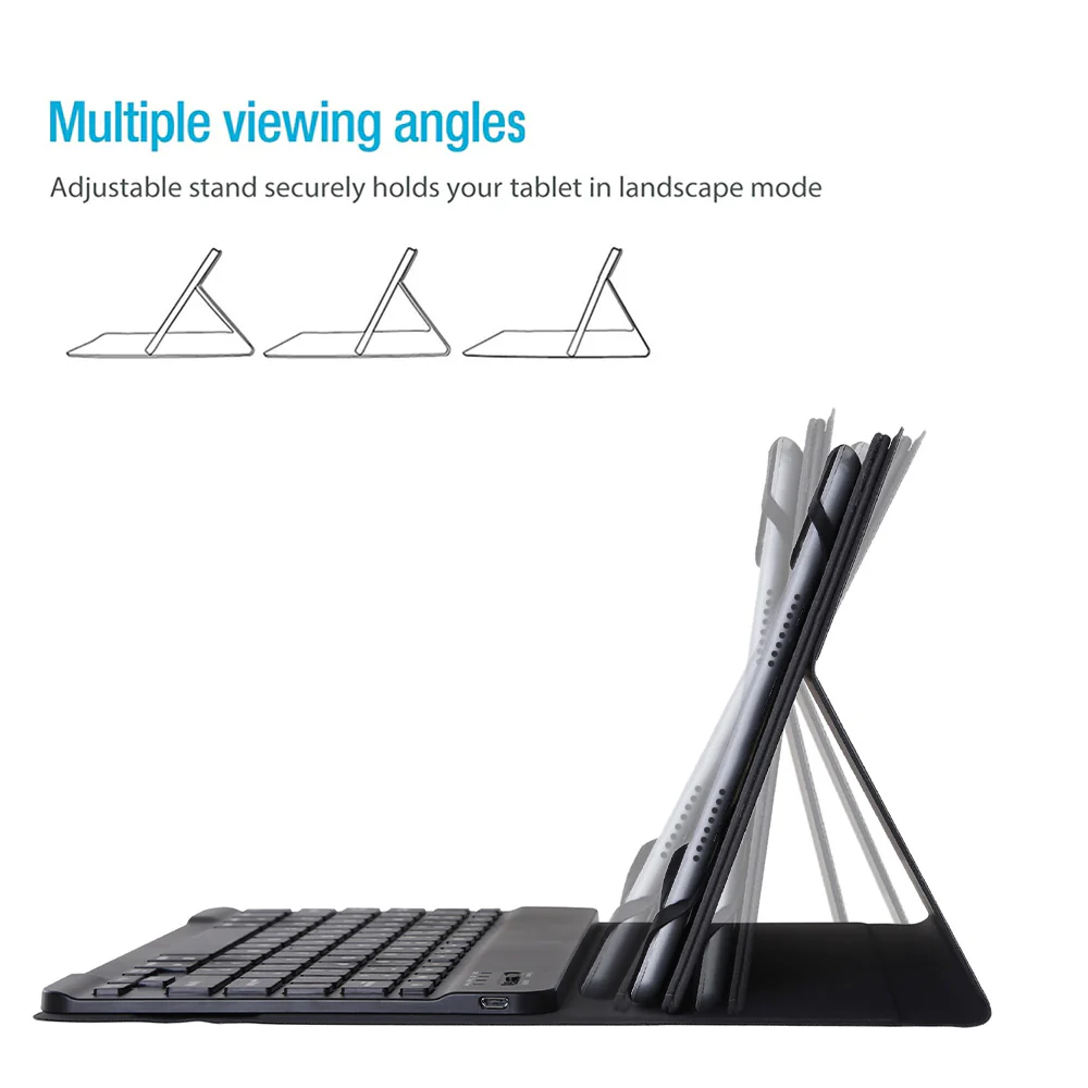 HKV-TCL-10MAX | TCL 10 TabMax 10.36 | Detachable Keyboard Case with PU leather Folio Cover - Image 3