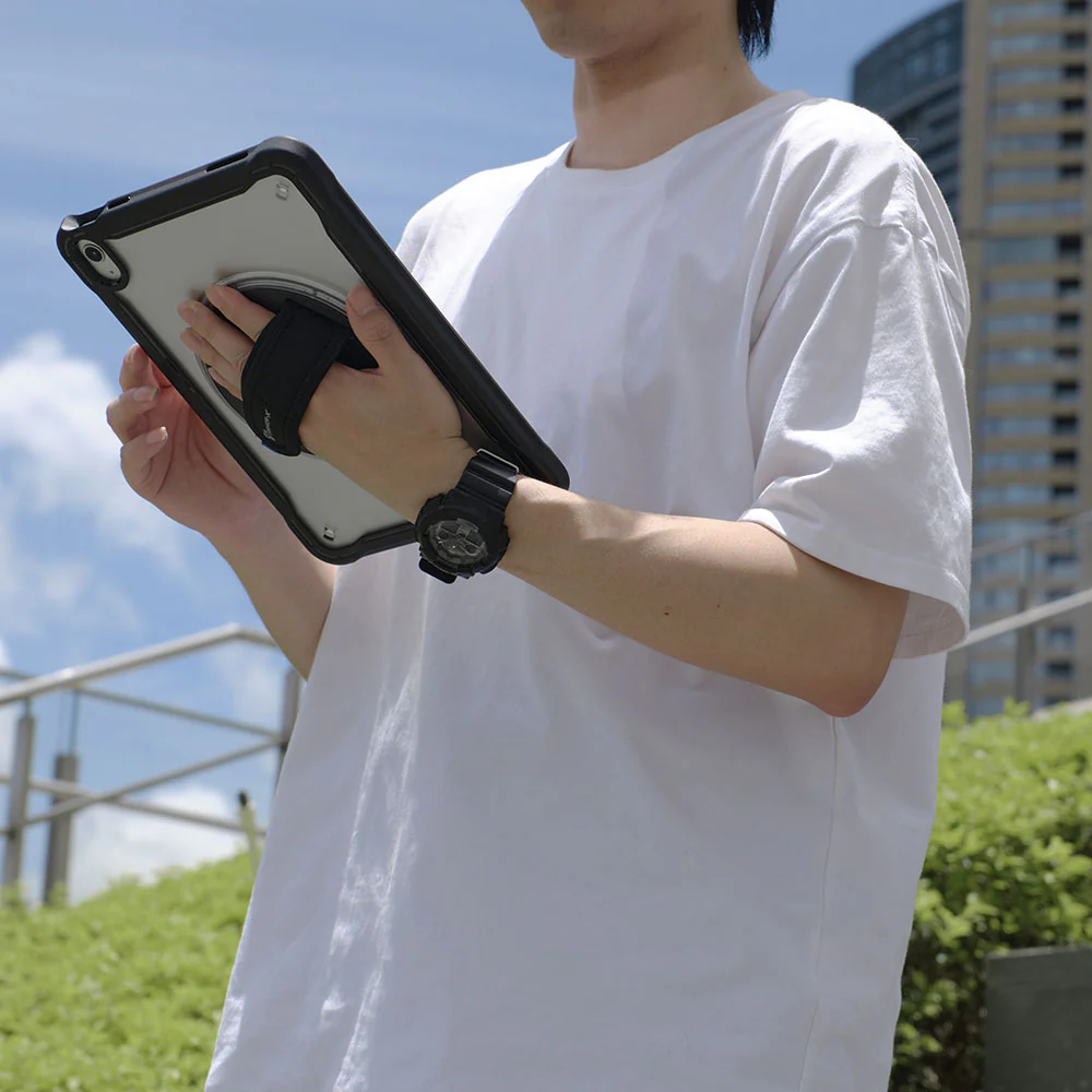 HLN-iPad-A6 | iPad Air 13 (M2) / (M3) / (M4) | 2 Layers Protective Rugged Case with Hand Strap and Kick-stand - Image 3