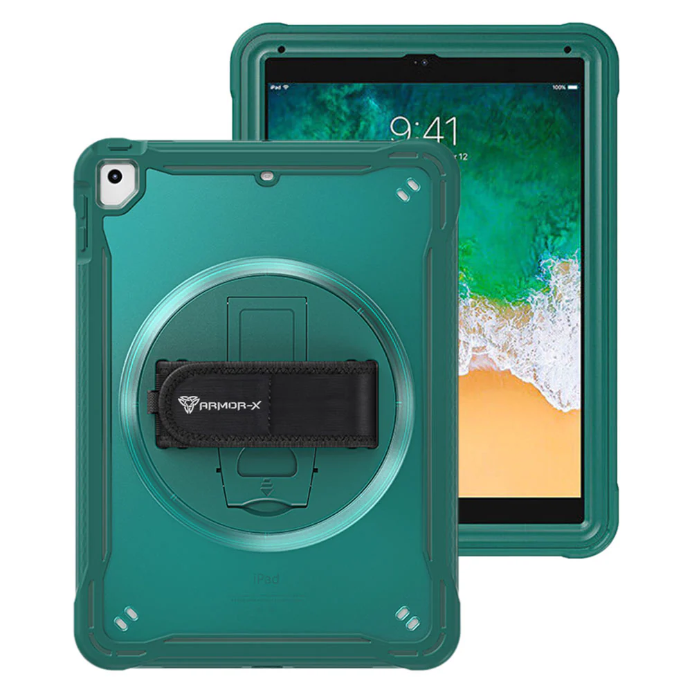 HLN-iPad-N2 | iPad 9.7 ( 5th / 6th Gen. ) 2017 / 2018 | 2 Layers Protective Rugged Case with Hand Strap and Kick-stand - Image 12
