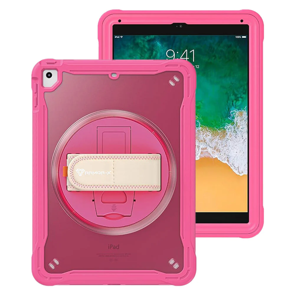 HLN-iPad-N2 | iPad 9.7 ( 5th / 6th Gen. ) 2017 / 2018 | 2 Layers Protective Rugged Case with Hand Strap and Kick-stand - Image 14
