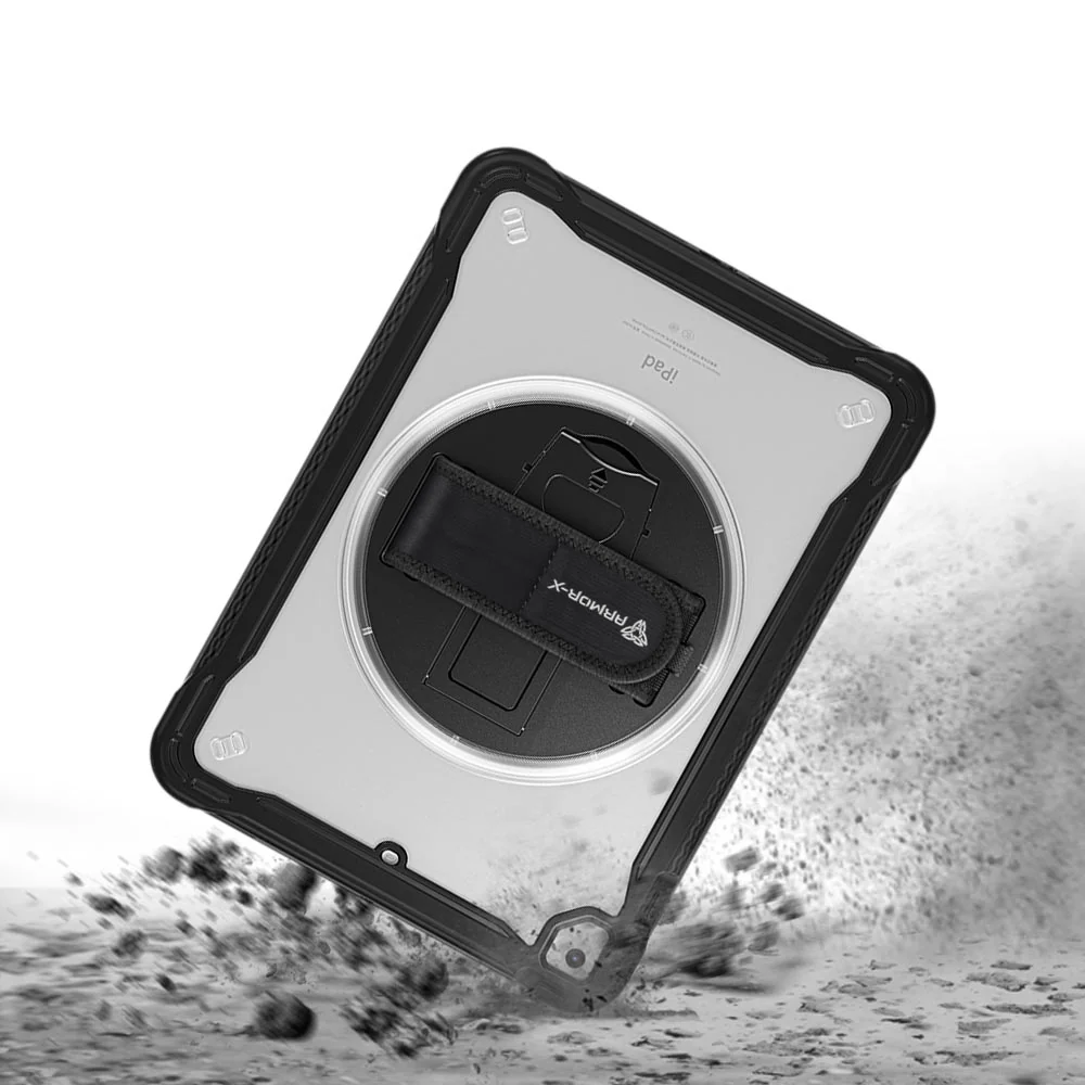 HLN-iPad-N2 | iPad 9.7 ( 5th / 6th Gen. ) 2017 / 2018 | 2 Layers Protective Rugged Case with Hand Strap and Kick-stand - Image 7