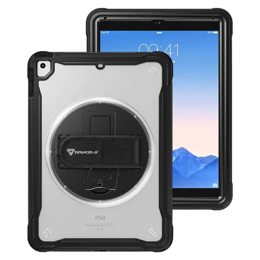 HLN-iPad-N2 | iPad Air 2 | 2 Layers Protective Rugged Case with Hand Strap and Kick-stand - Image 11