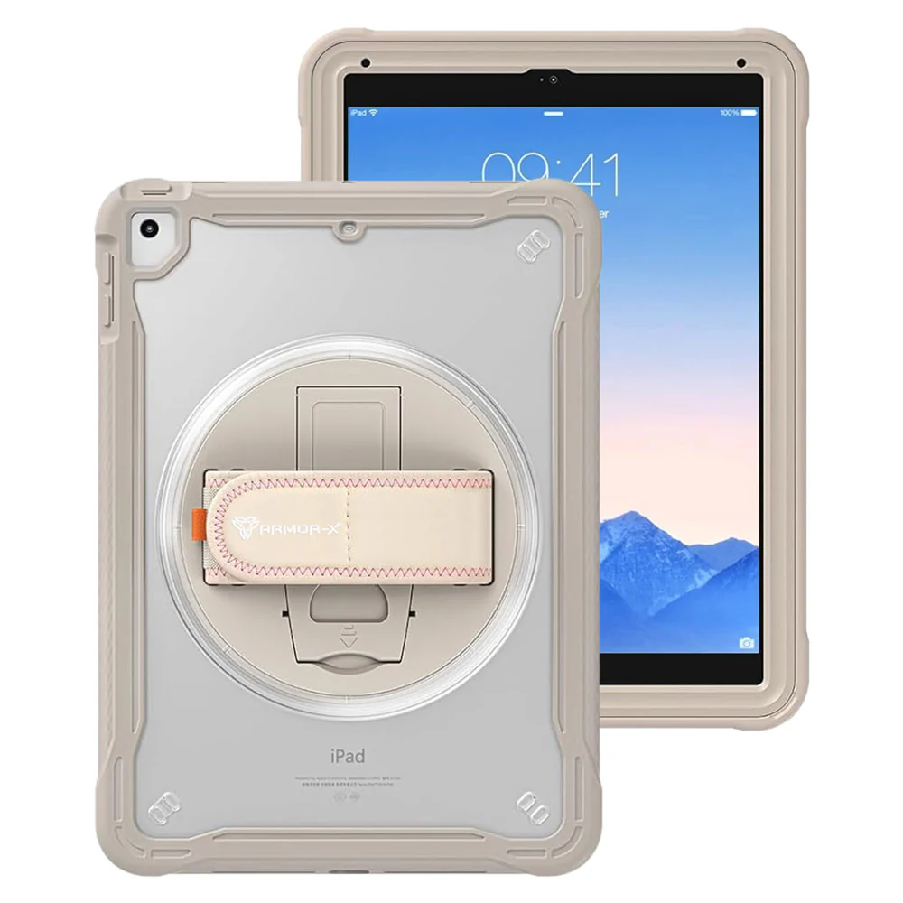 HLN-iPad-N2 | iPad Air 2 | 2 Layers Protective Rugged Case with Hand Strap and Kick-stand - Image 13