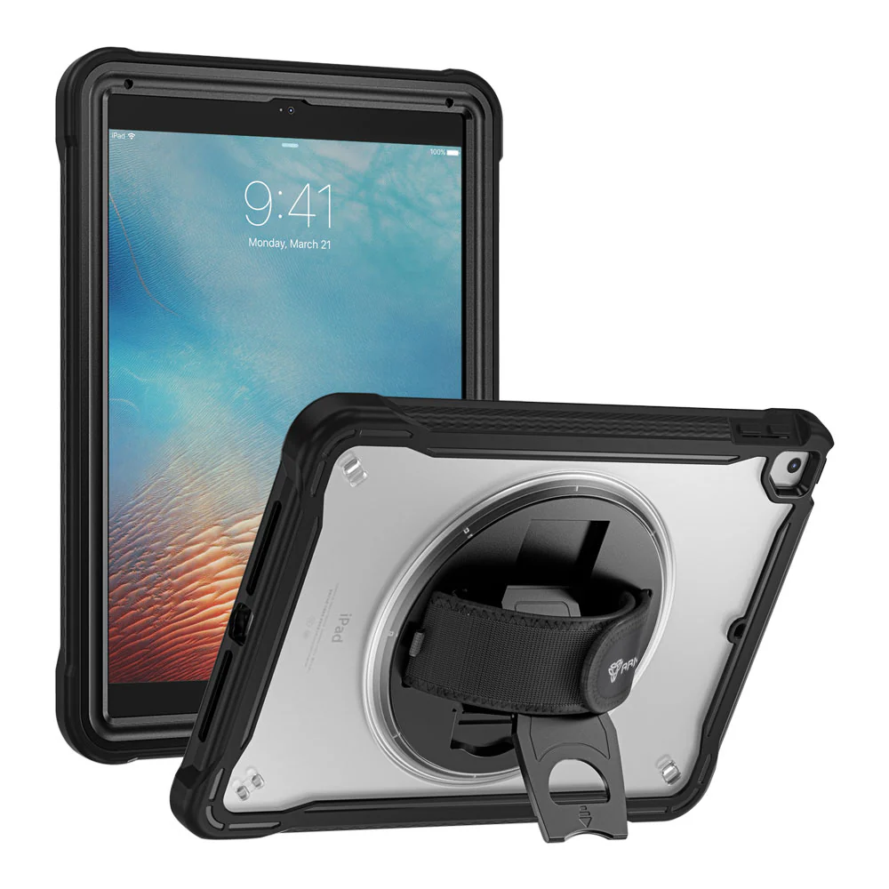 HLN-iPad-N2 | iPad Pro 9.7 2016 | 2 Layers Protective Rugged Case with Hand Strap and Kick-stand
