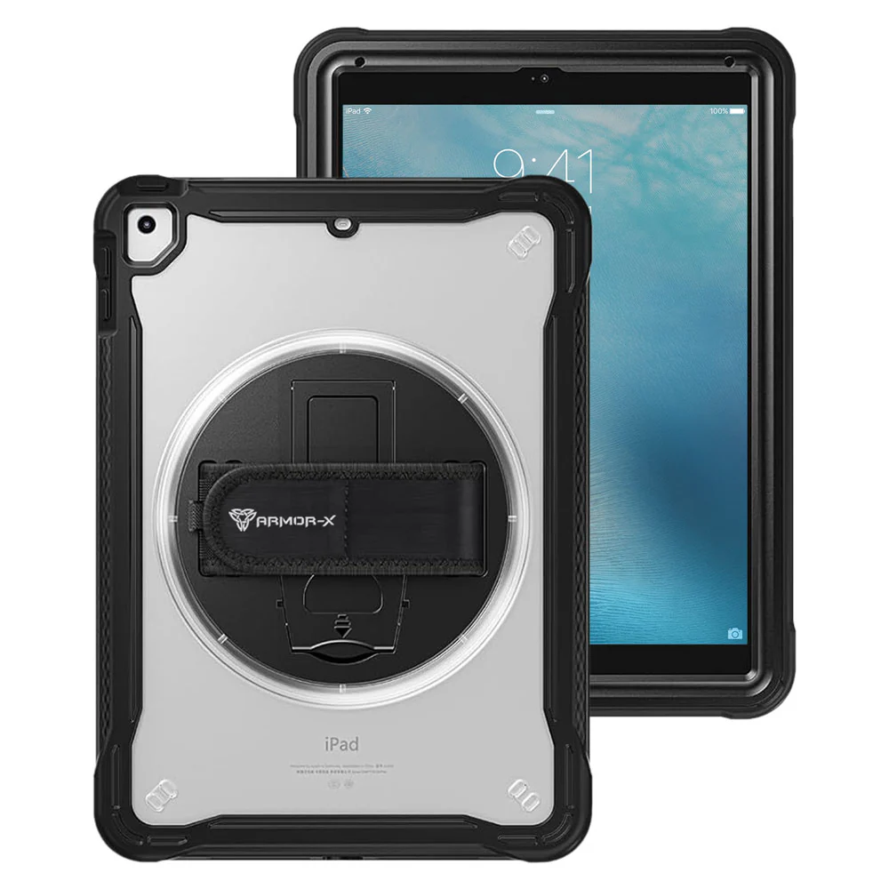 HLN-iPad-N2 | iPad Pro 9.7 2016 | 2 Layers Protective Rugged Case with Hand Strap and Kick-stand - Image 11