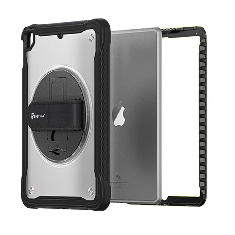 HLN-iPad-N2 | iPad Pro 9.7 2016 | 2 Layers Protective Rugged Case with Hand Strap and Kick-stand - Image 8