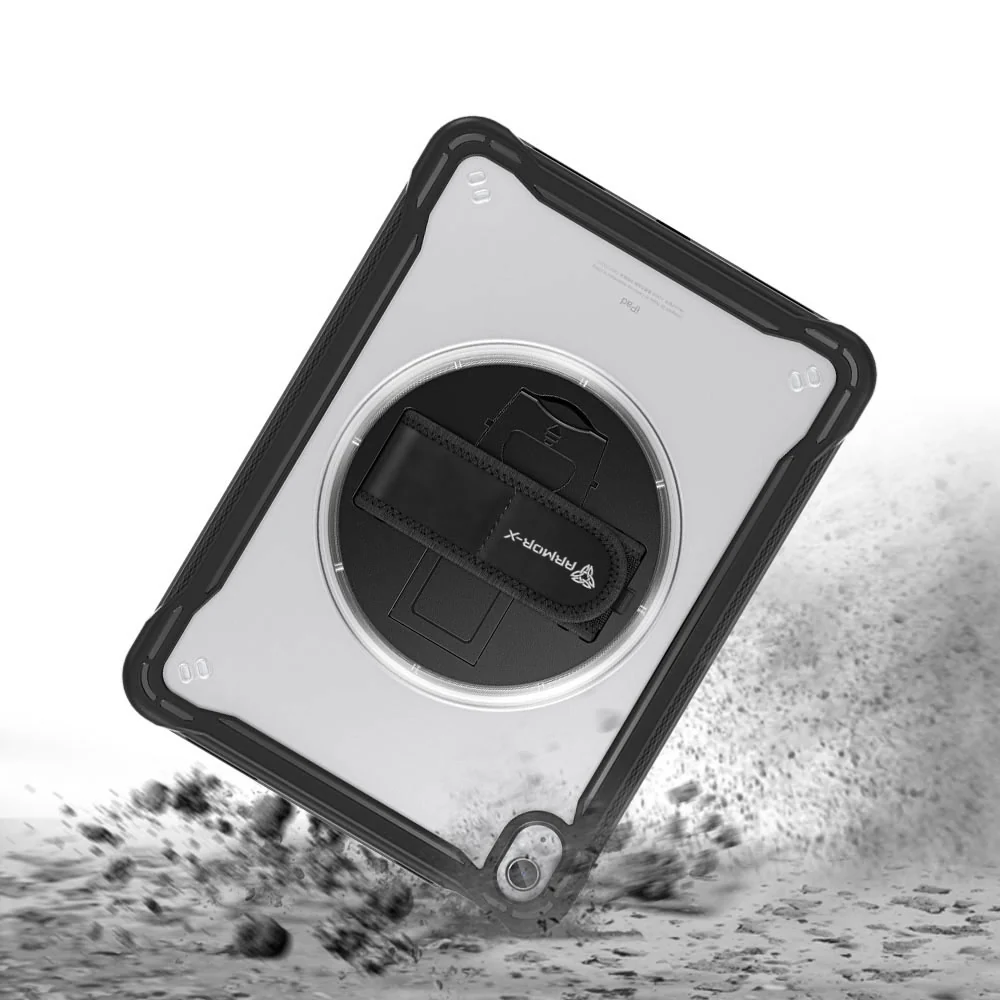 HLN-iPad-N5 | iPad 10.9 (10th Gen.) | 2 Layers Protective Rugged Case with Hand Strap and Kick-stand - Image 7