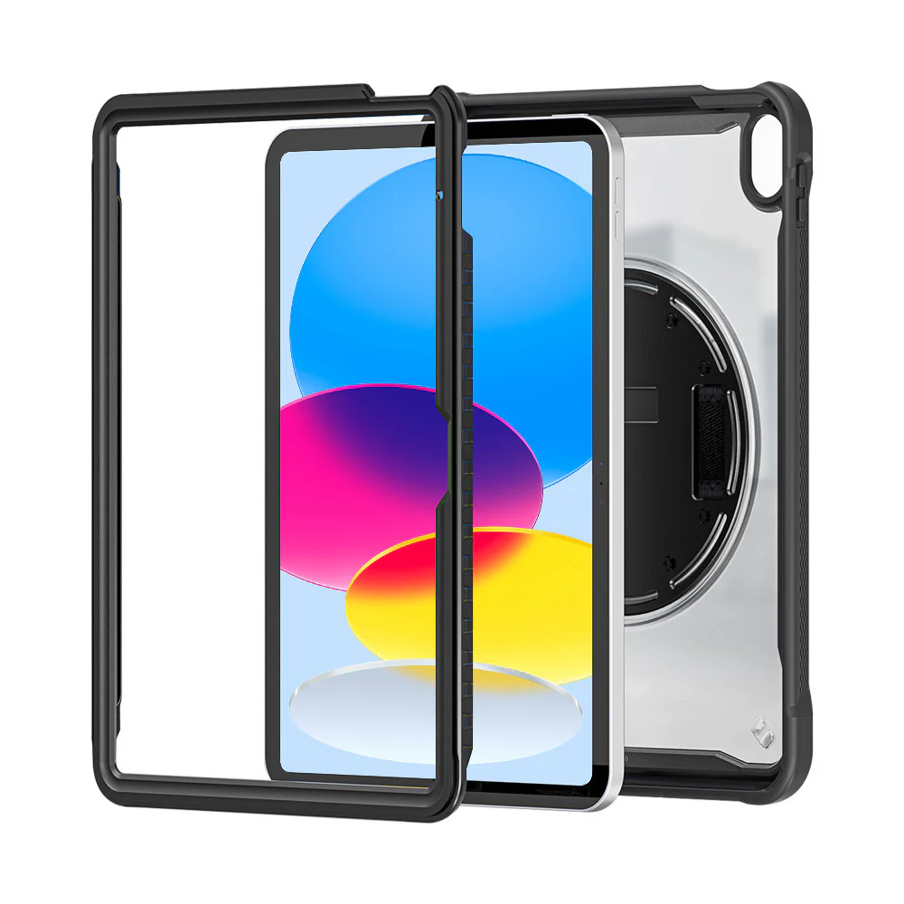HLN-iPad-N5 | iPad 10.9 (10th Gen.) | 2 Layers Protective Rugged Case with Hand Strap and Kick-stand - Image 8