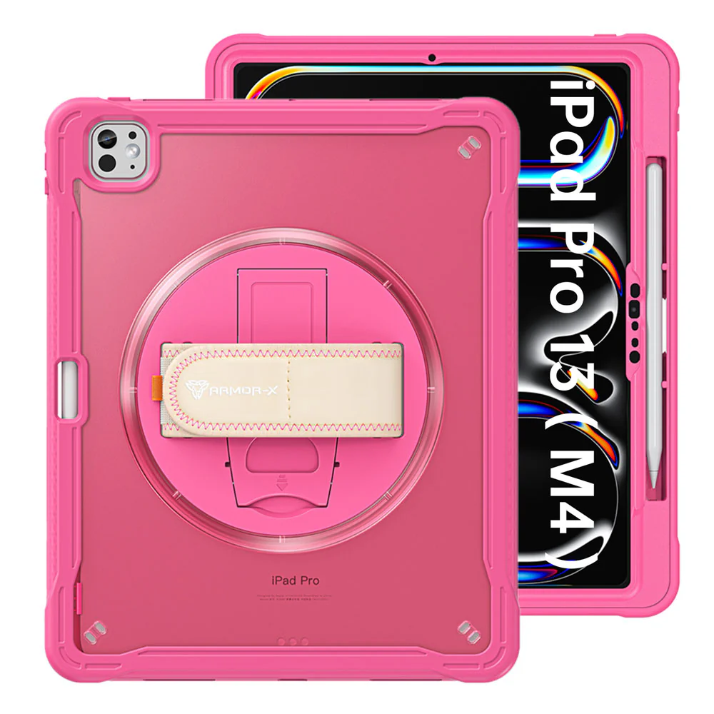 HLN-iPad-PR10 | iPad Pro 13 (M4) / (M5) | 2 Layers Protective Rugged Case with Hand Strap and Kick-stand - Image 15