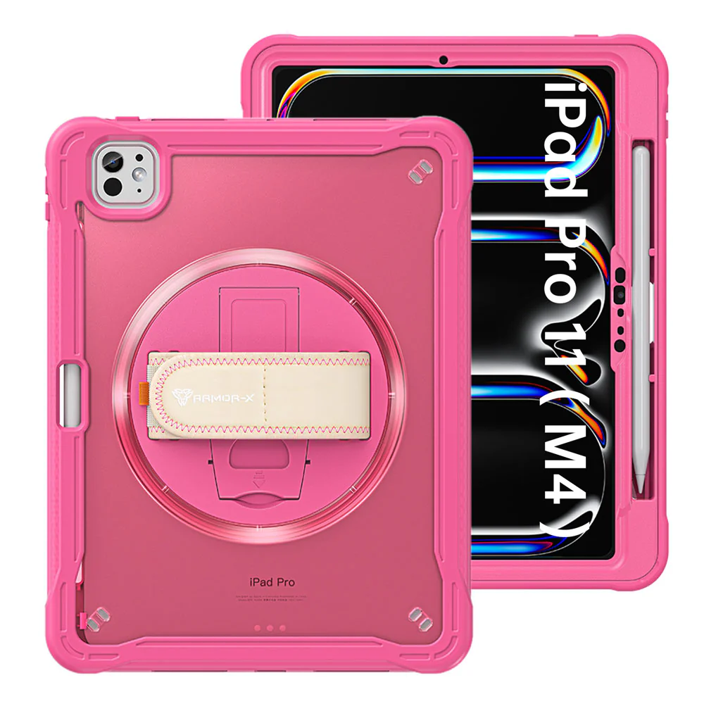 HLN-iPad-PR11 | iPad Pro 11 (M4) / (M5) | 2 Layers Protective Rugged Case with Hand Strap and Kick-stand - Image 15