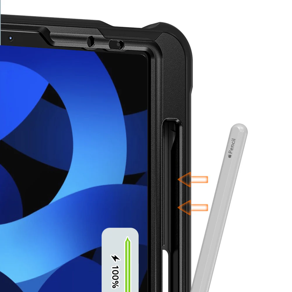 HLN-iPad-PR6 | iPad Air 4 2020 / iPad Air 5 2022 | 2 Layers Protective Rugged Case with Hand Strap and Kick-stand - Image 10