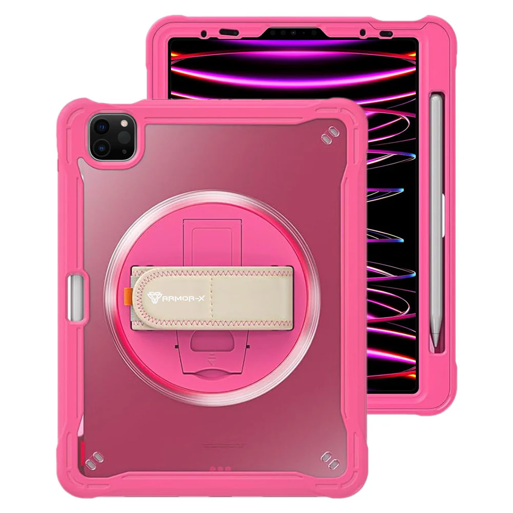 HLN-iPad-PR6 | iPad Pro 11 ( 1st / 2nd / 3rd / 4th Gen. ) 2018 / 2020 / 2021 / 2022 | 2 Layers Protective Rugged Case with Hand Strap and Kick-stand - Image 15