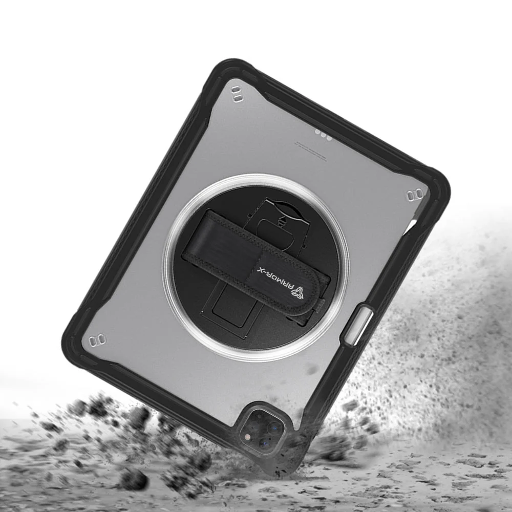 HLN-iPad-PR6 | iPad Pro 11 ( 1st / 2nd / 3rd / 4th Gen. ) 2018 / 2020 / 2021 / 2022 | 2 Layers Protective Rugged Case with Hand Strap and Kick-stand - Image 7