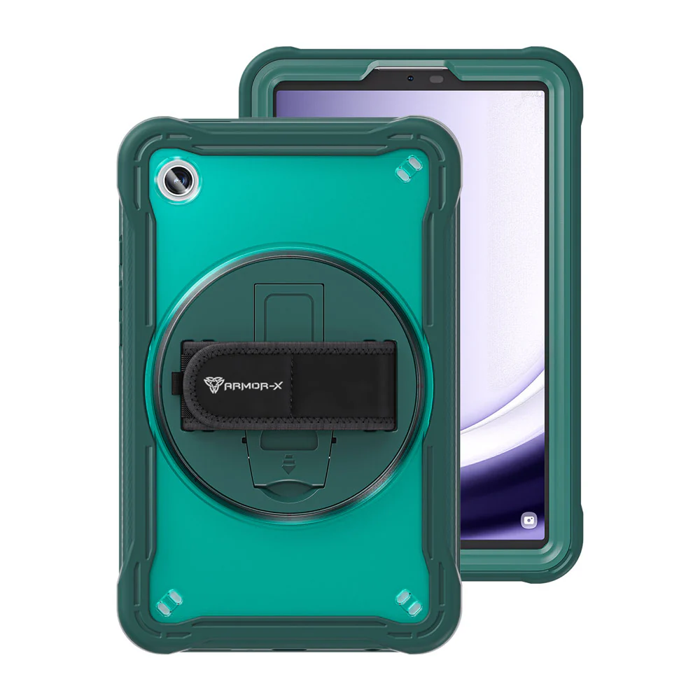 HLN-SS-X110 | Samsung Galaxy Tab A9 ( 8.7" ) SM-X110 / SM-X115 | 2 Layers Protective Rugged Case with Hand Strap and Kick-stand - Image 12