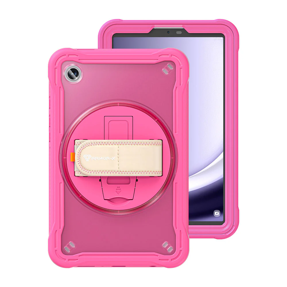 HLN-SS-X110 | Samsung Galaxy Tab A9 ( 8.7" ) SM-X110 / SM-X115 | 2 Layers Protective Rugged Case with Hand Strap and Kick-stand - Image 14