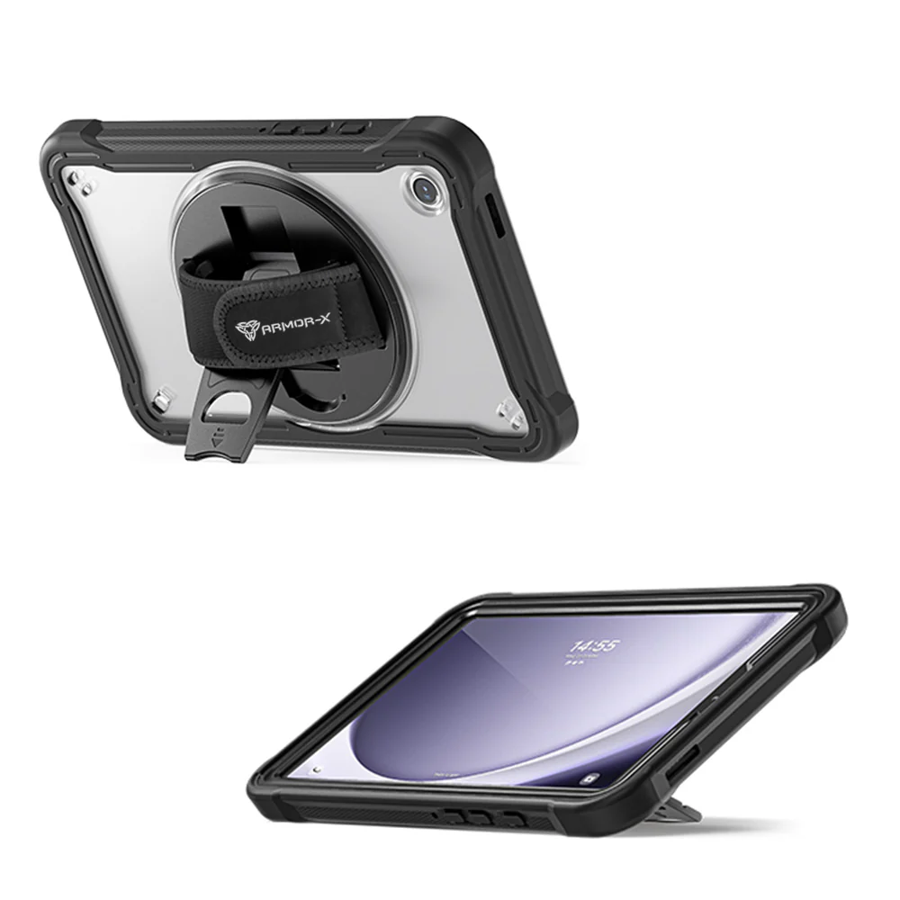 HLN-SS-X110 | Samsung Galaxy Tab A9 ( 8.7" ) SM-X110 / SM-X115 | 2 Layers Protective Rugged Case with Hand Strap and Kick-stand - Image 9