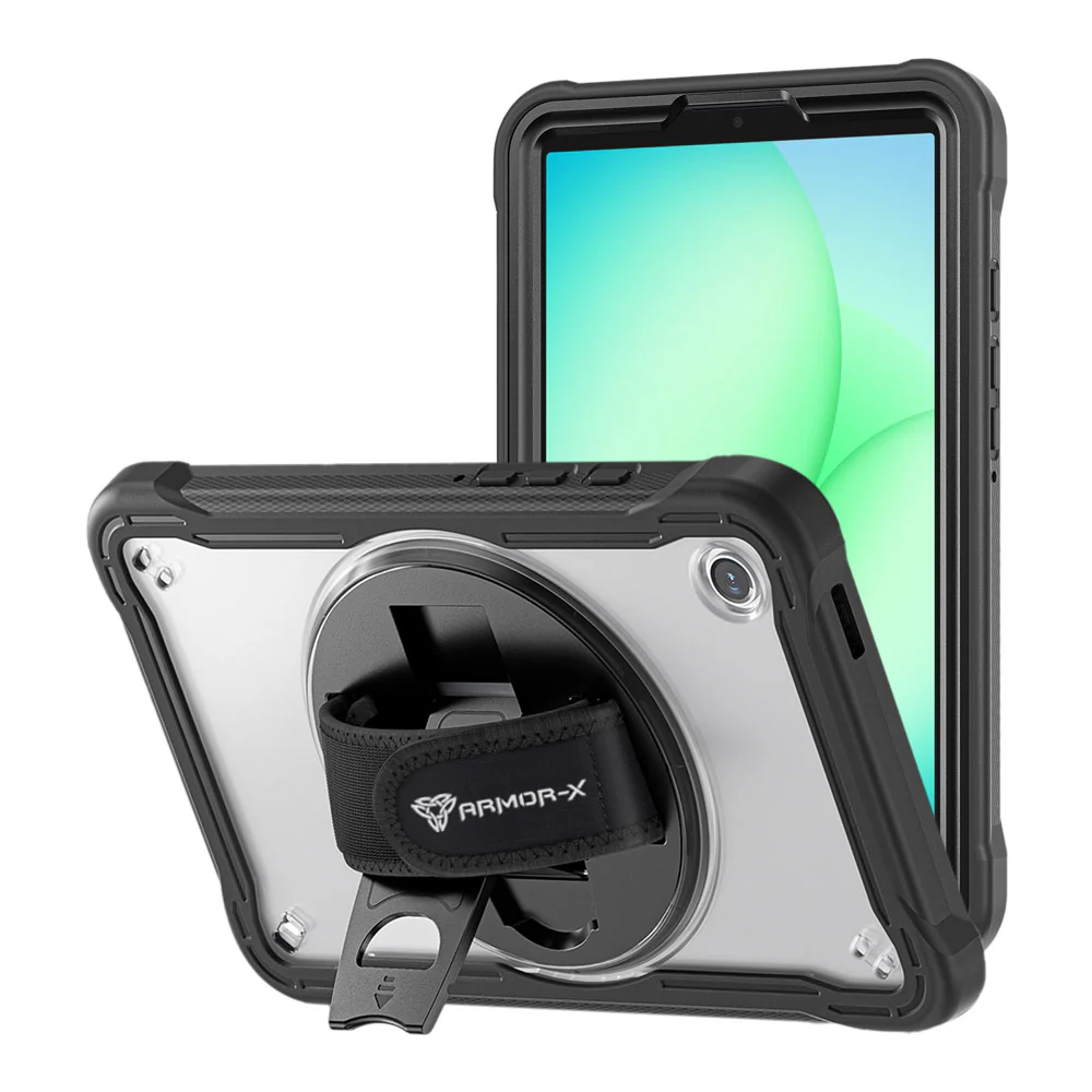 HLN-SS-X135 | Samsung Galaxy Tab A11 ( 8.7" ) SM-X133 / SM-X135 | 2 Layers Protective Rugged Case with Hand Strap and Kick-stand