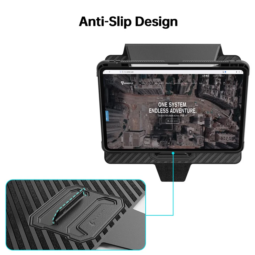 HMC-iPad-PR11 | iPad Pro 11 (M4) / (M5) | Detachable 360 Degree Rotating Smart Folio Case & PU Leather Cover - Image 4