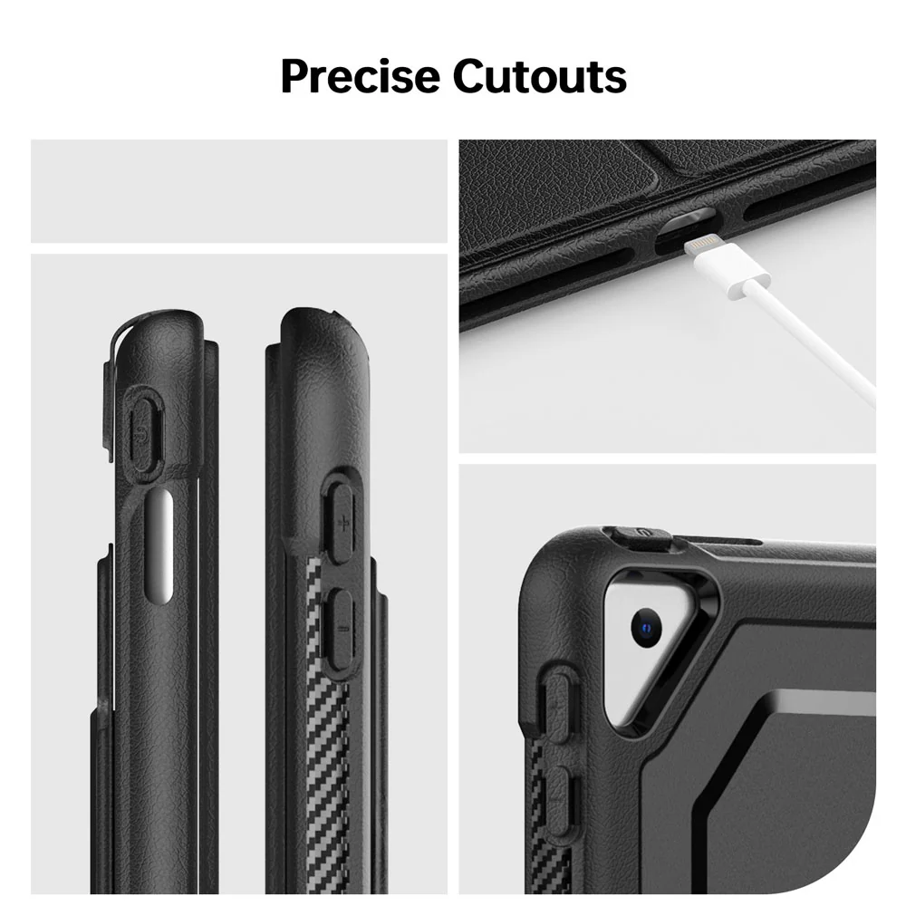HMC-iPad-N3 | iPad 10.2 (7th & 8th & 9th Gen.) 2019 2020 2021 / Air (3rd Gen.) 2019 / Pro 10.5 2017 | Detachable 360 Degree Rotating Smart Folio Case & PU Leather Cover - Image 6