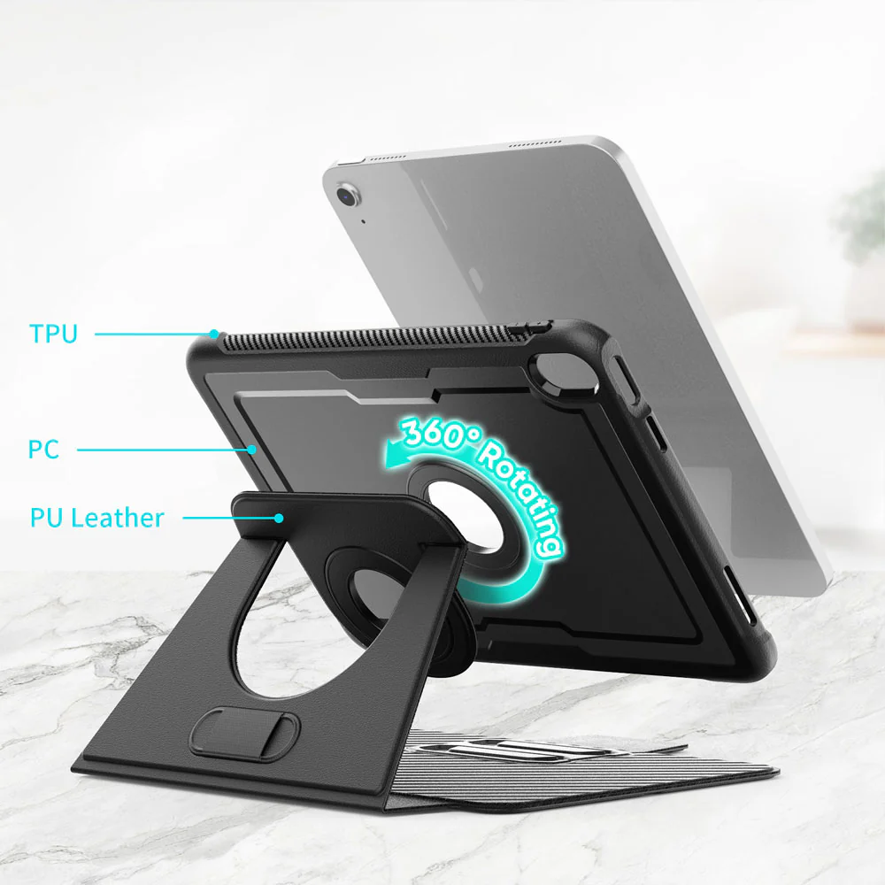 HMC-iPad-N5 | iPad 11-Inch (11th Gen / A16) / iPad 10.9 (10th Gen.) | Detachable 360 Degree Rotating Smart Folio Case & PU Leather Cover - Image 6