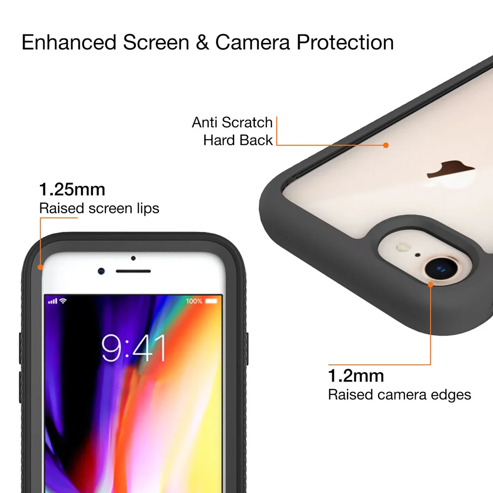 HN-iP678-BK | iPhone SE (2020 / 2022) 4.7-inch Case | Protection Military Grade Shockproof Drop Proof Cover - Image 3