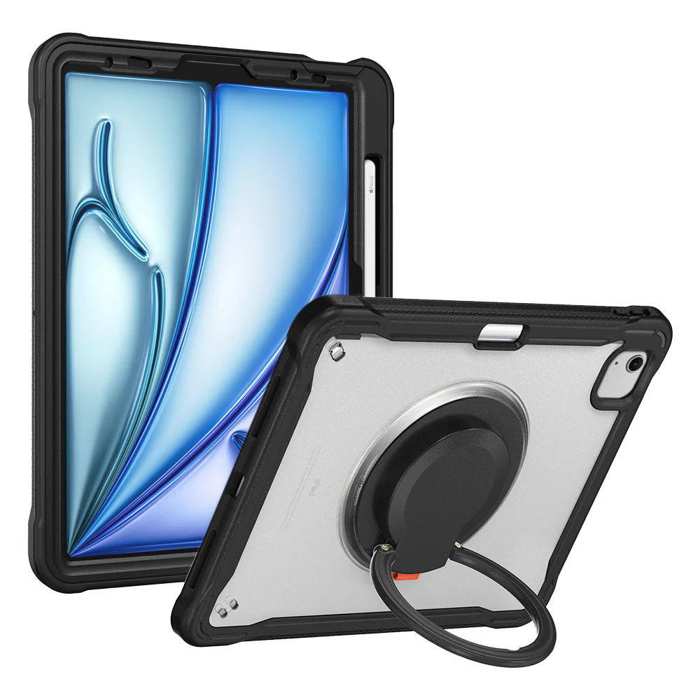 HON-iPad-A5 | iPad Air 11 (M2) / (M3) / (M4) | Rugged Case with Kick-Stand and Folding Grip