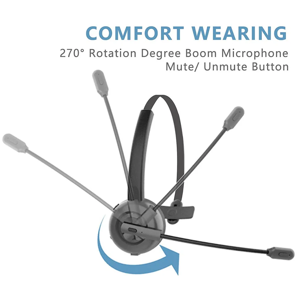 HPH-BS01B | Bluetooth 5.0 Noise Reduction Headset with Charging Base - Image 4