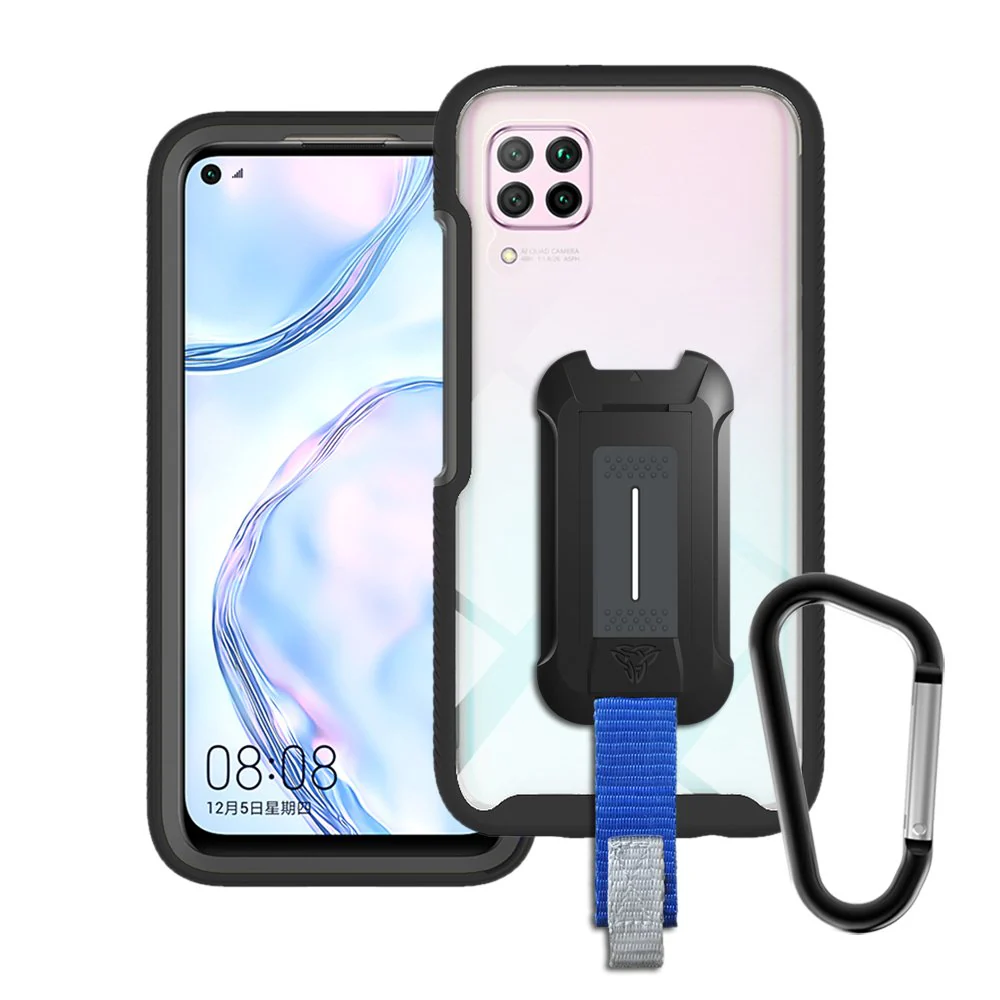 HX-HW20-P40L -BK | Huawei P40 Lite / Nova 6 SE Case | Protection Military Grade w/ KEY Mount & Carabiner -Black