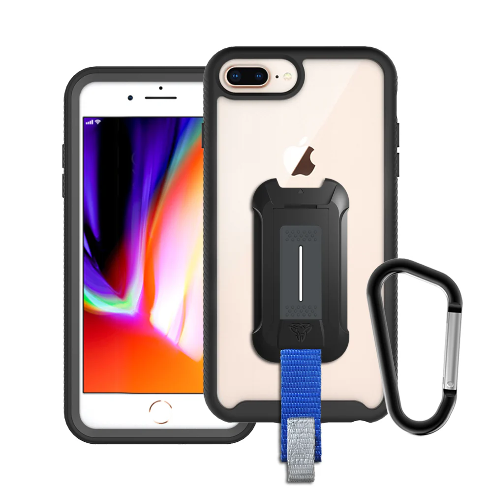 HX-iP678P-BK | iPhone 7 Plus / 8 Plus Case | Protection Military Grade w/ KEY Mount & Carabiner