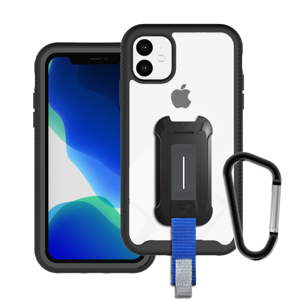 HX-IPH-11-BK | iPhone 11 Case 6.1 | Protection Military Grade w/ KEY Mount & Carabiner -Black