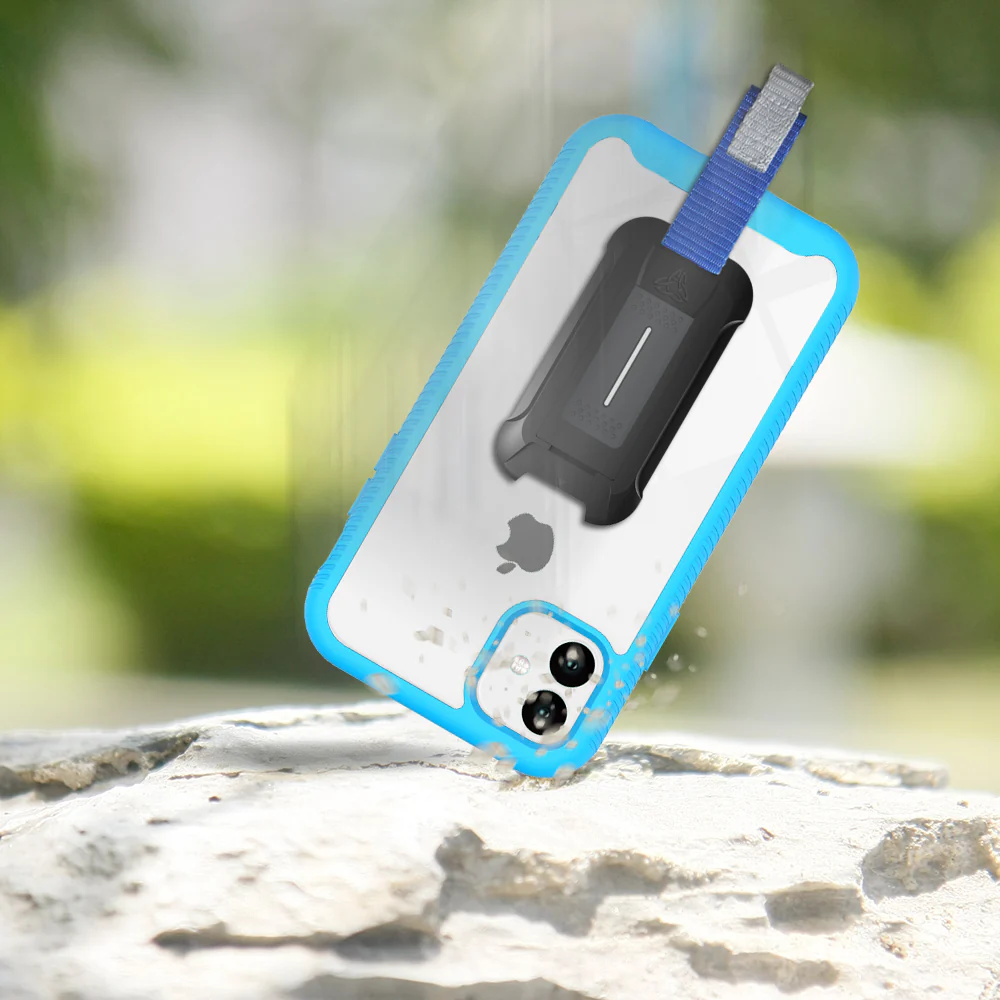 HX-IPH-11-BL | iPhone 11 Case 6.1 | Protection Military Grade w/ KEY Mount & Carabiner -Sky Blue - Image 9