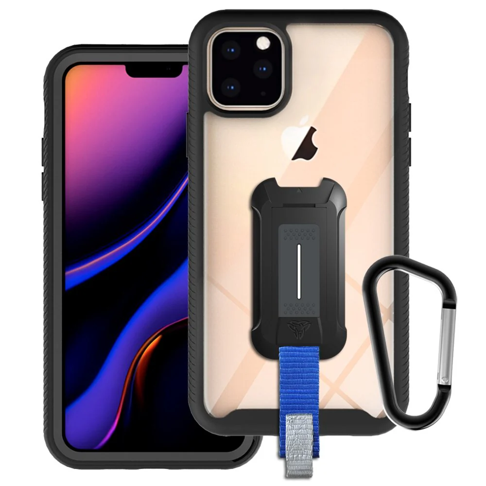 HX-IPH-11PMX-BK | iPhone 11 Pro Max Case 6.5 | Protection Military Grade w/ KEY Mount & Carabiner -Black