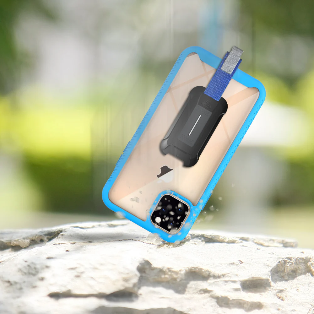 HX-IPH-11PMX-BL | iPhone 11 Pro Max Case 6.5 | Protection Military Grade w/ KEY Mount & Carabiner -Sky Blue - Image 11