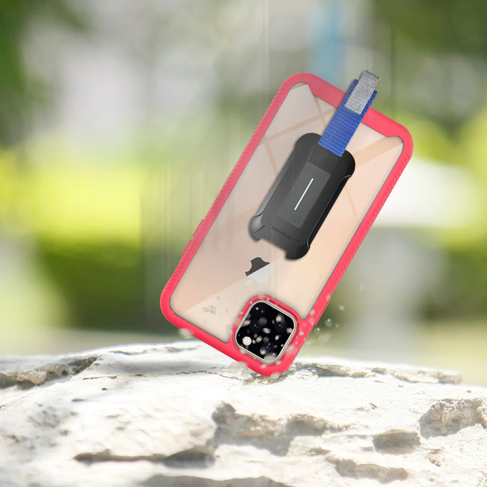 HX-IPH-11PMX-RD | iPhone 11 Pro Max Case 6.5 | Protection Military Grade w/ KEY Mount & Carabiner -Pink - Image 9