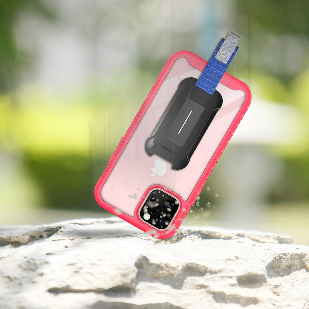 HX-IPH-11PRO-RD | iPhone 11 Pro Case 5.8 | Protection Military Grade w/ KEY Mount & Carabiner -Pink - Image 9