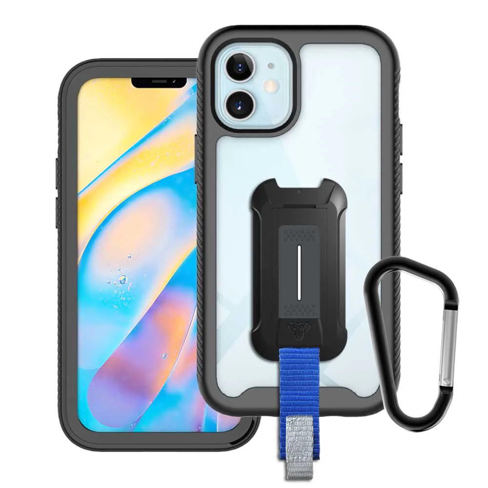 HX-IPH-12 | iPhone 12 | Protection Military Grade w/ KEY Mount & Carabiner -Black