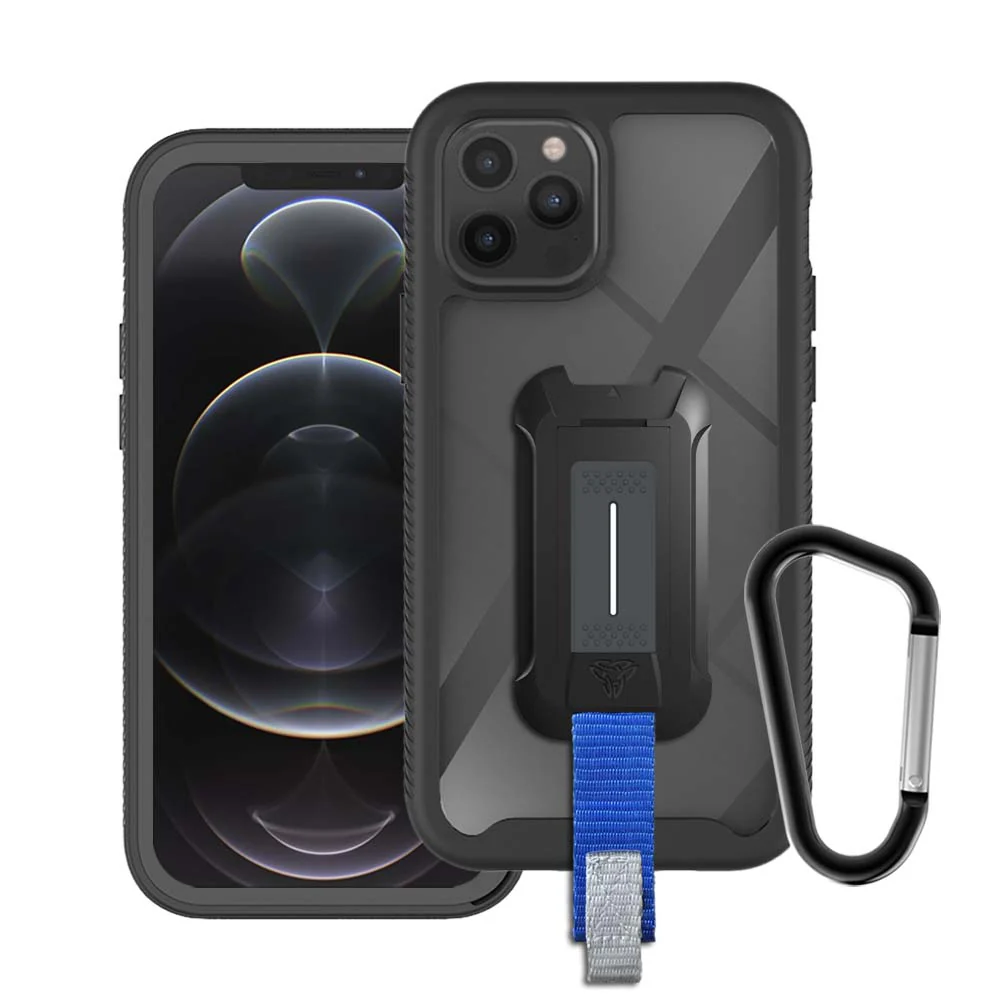 HX-IPH-12PRO | iPhone 12 Pro Case | Protection Military Grade w/ KEY Mount & Carabiner -Black