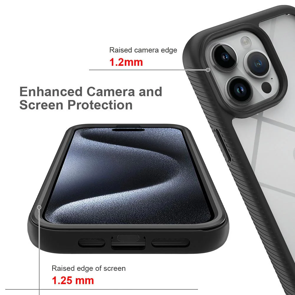 HX-IPH-15PRO | iPhone 15 Pro Case | Protection Military Grade w/ KEY Mount & Carabiner -Black - Image 9