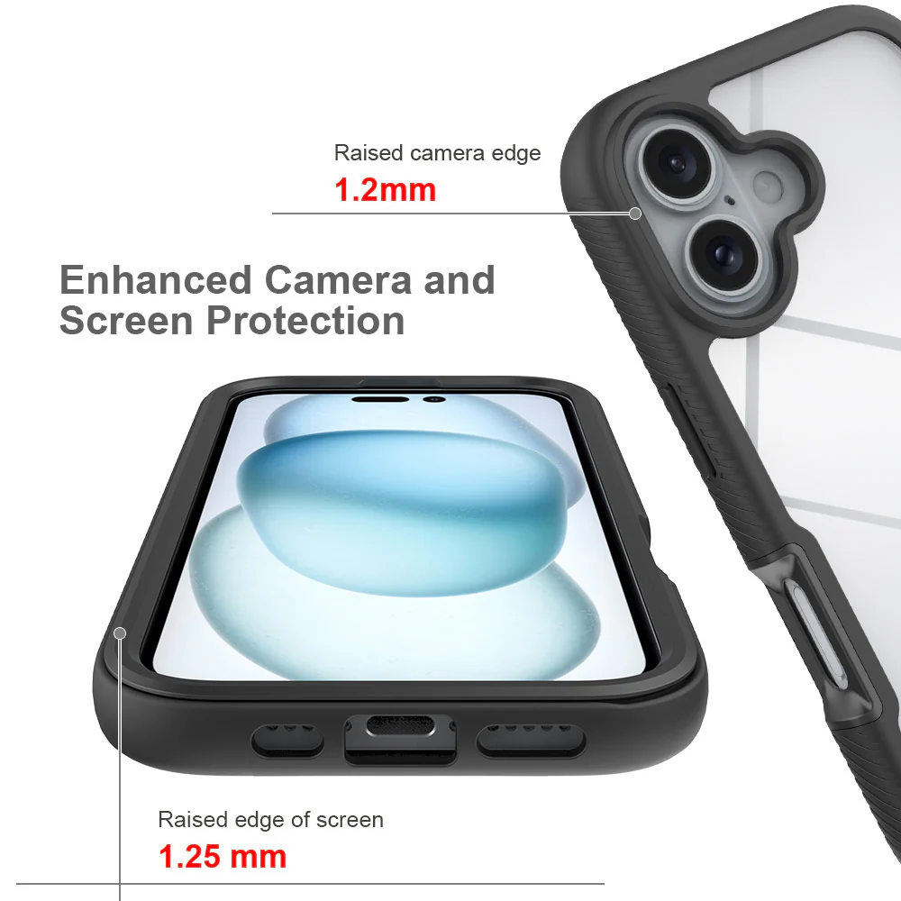 HX-IPH-16 | iPhone 16 Case | Protection Military Grade w/ KEY Mount & Carabiner -Black - Image 8
