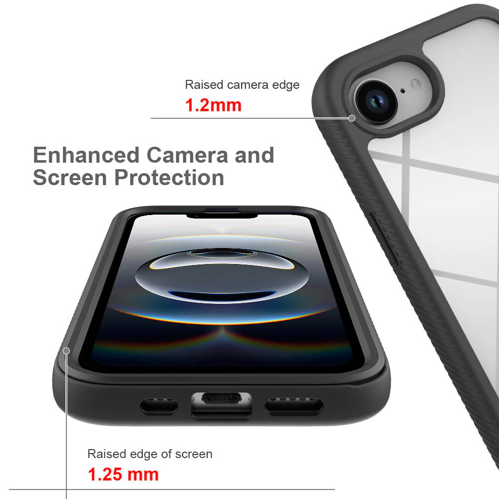 HX-IPH-16E | iPhone 17e / 16e Case | Protection Military Grade w/ KEY Mount & Carabiner -Black - Image 9