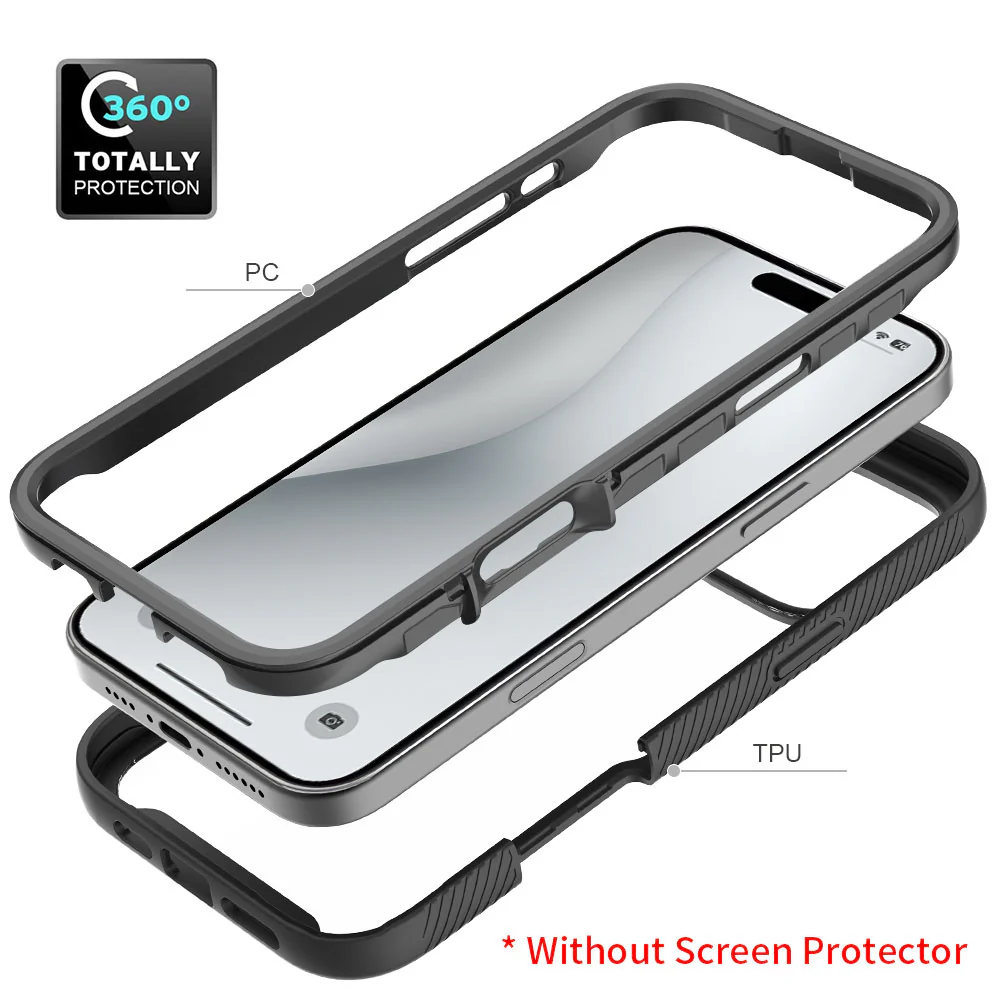 HX-IPH-16PMX | iPhone 16 Pro Max Case | Protection Military Grade w/ KEY Mount & Carabiner -Black - Image 7