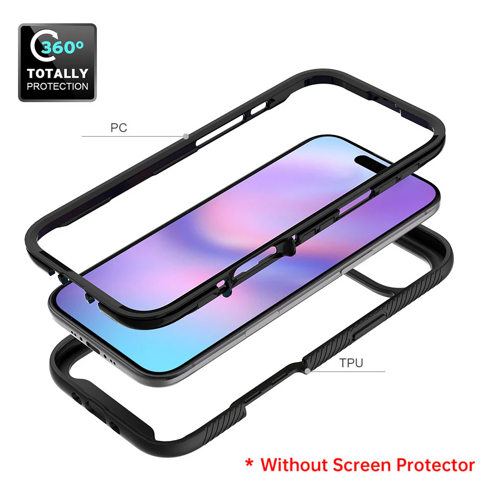 HX-IPH-17AIR | iPhone Air / 17 Air Case | Protection Military Grade w/ KEY Mount & Carabiner -Black - Image 7